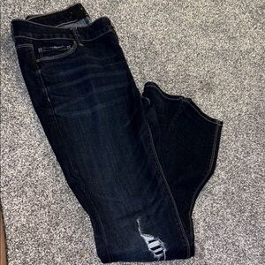 White House Black Market Blue Skinny Jeans with Lived-In Look